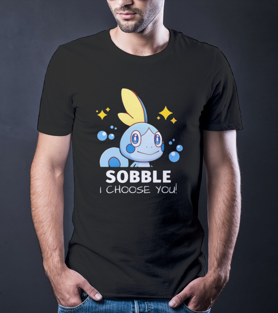 Sobble I Choose You Pokémon Character Art Sparkles And Bubbles T-Shirt