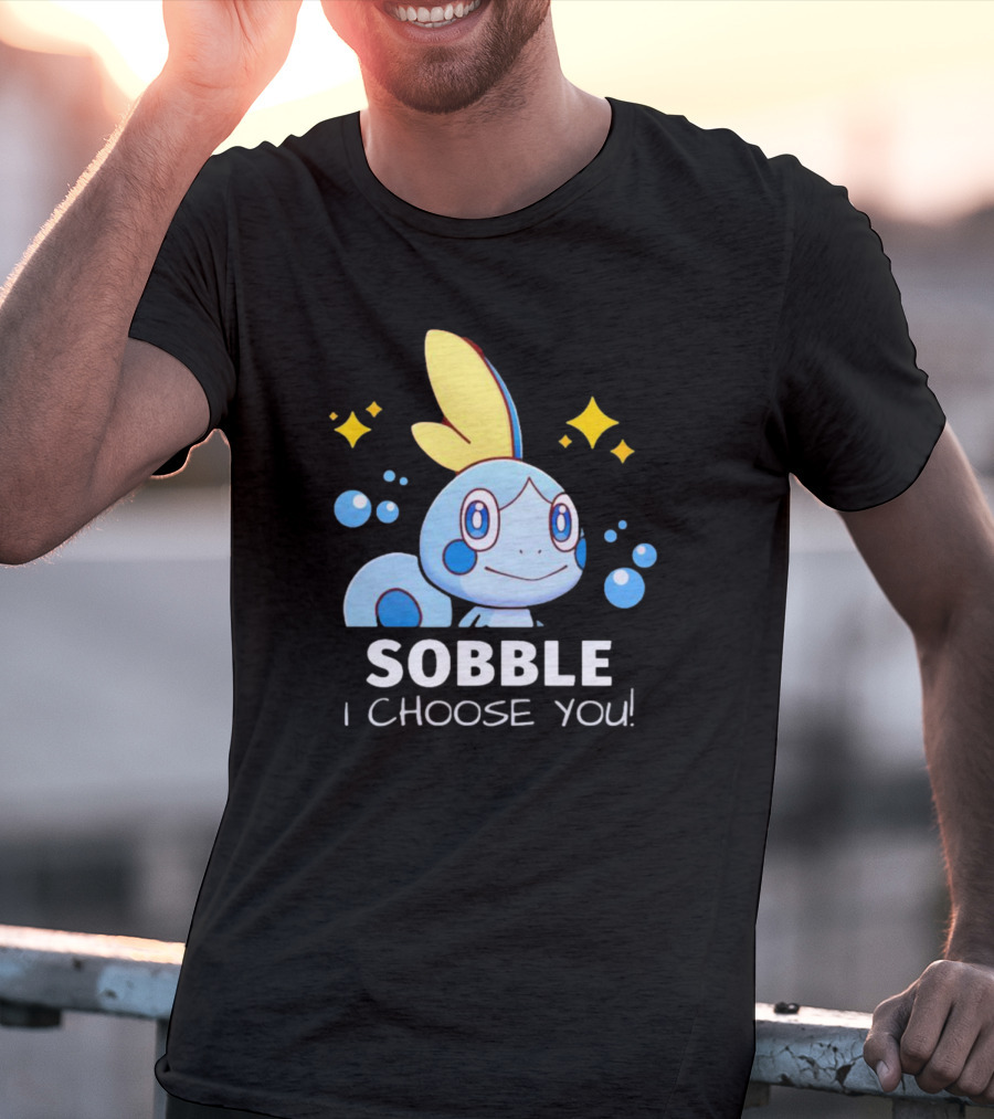 Sobble I Choose You Pokémon Character Art Sparkles And Bubbles T-Shirt