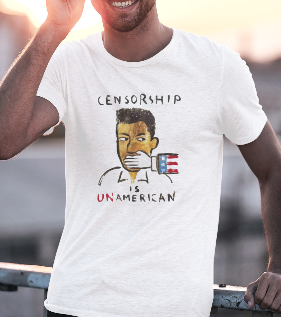 Censorship Is Unamerican With American Flag Colors T-Shirt