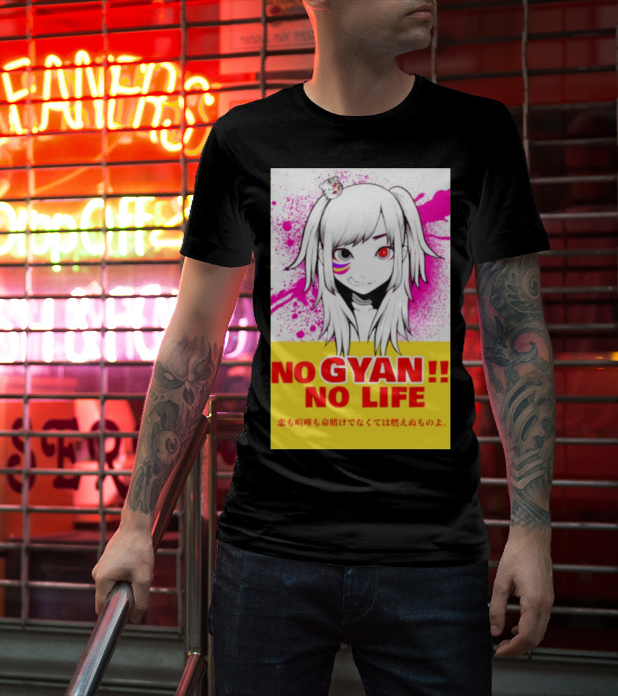 No Gyan No Life Manga Art With Cute Girl And Splatter Background T-Shirt