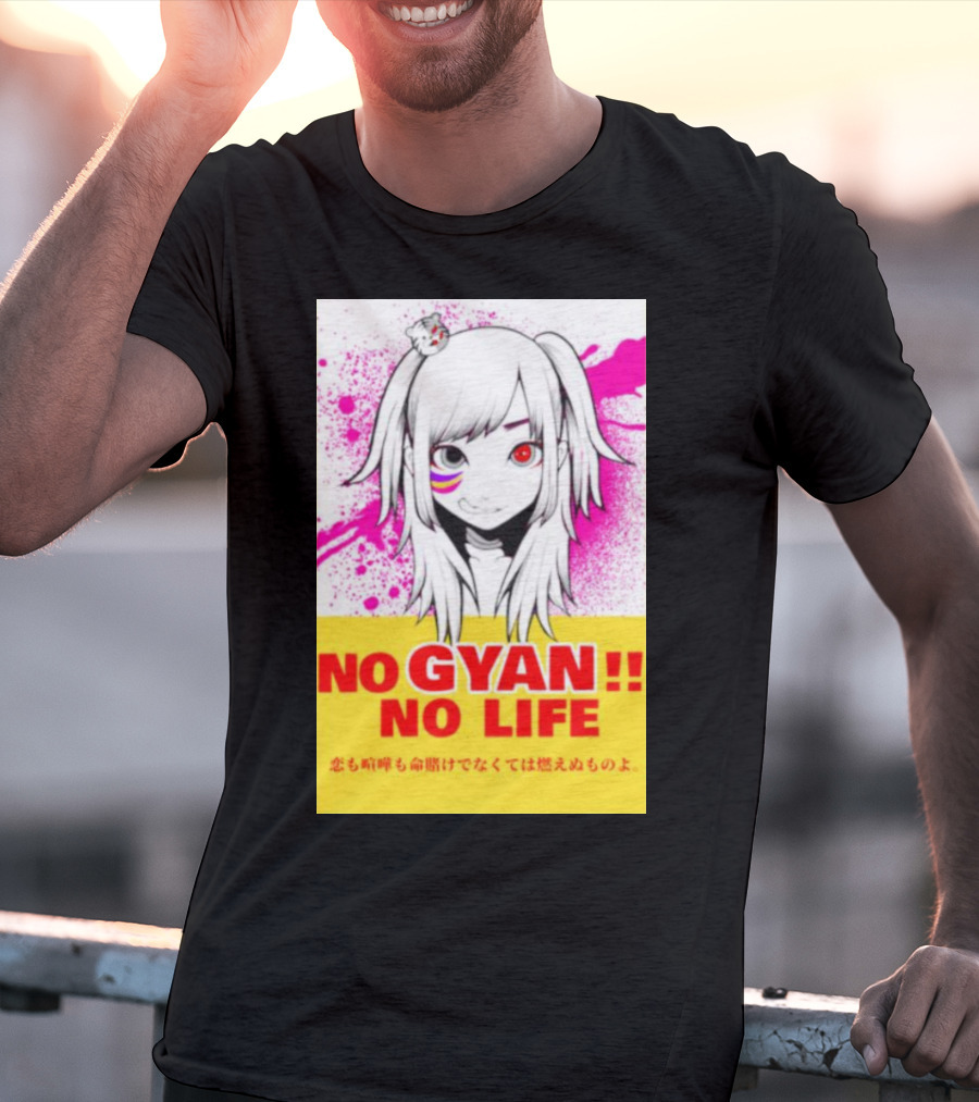 No Gyan No Life Manga Art With Cute Girl And Splatter Background T-Shirt