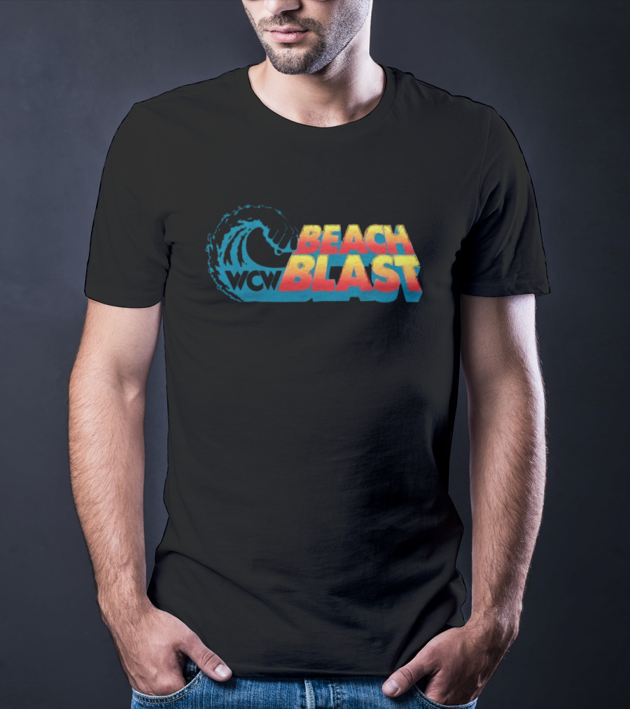 WCW Beach Blast Vintage Wrestling Event Logo Retro Wave T-Shirt