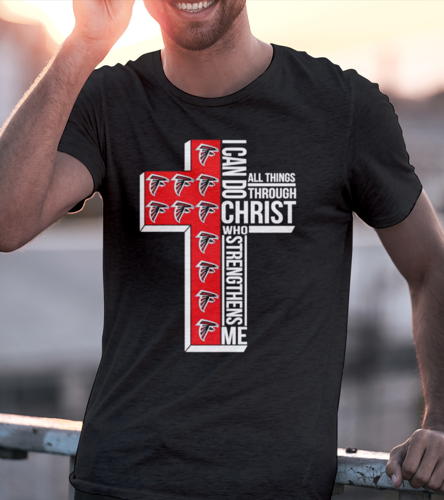 Atlanta Falcons I Can Do All Things Through Christ Who Strengthens Me Cross T-Shirt