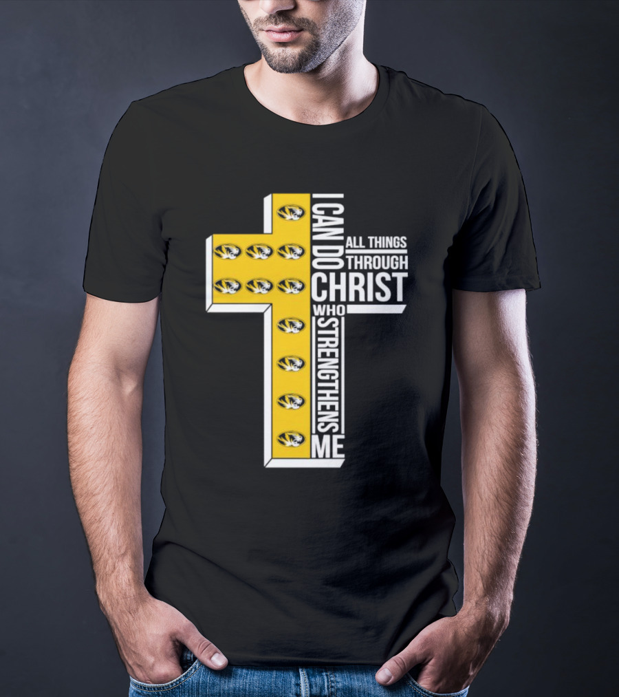 Missouri Tigers I Can Do All Things Through Christ Who Strengthens Me Cross T-Shirt