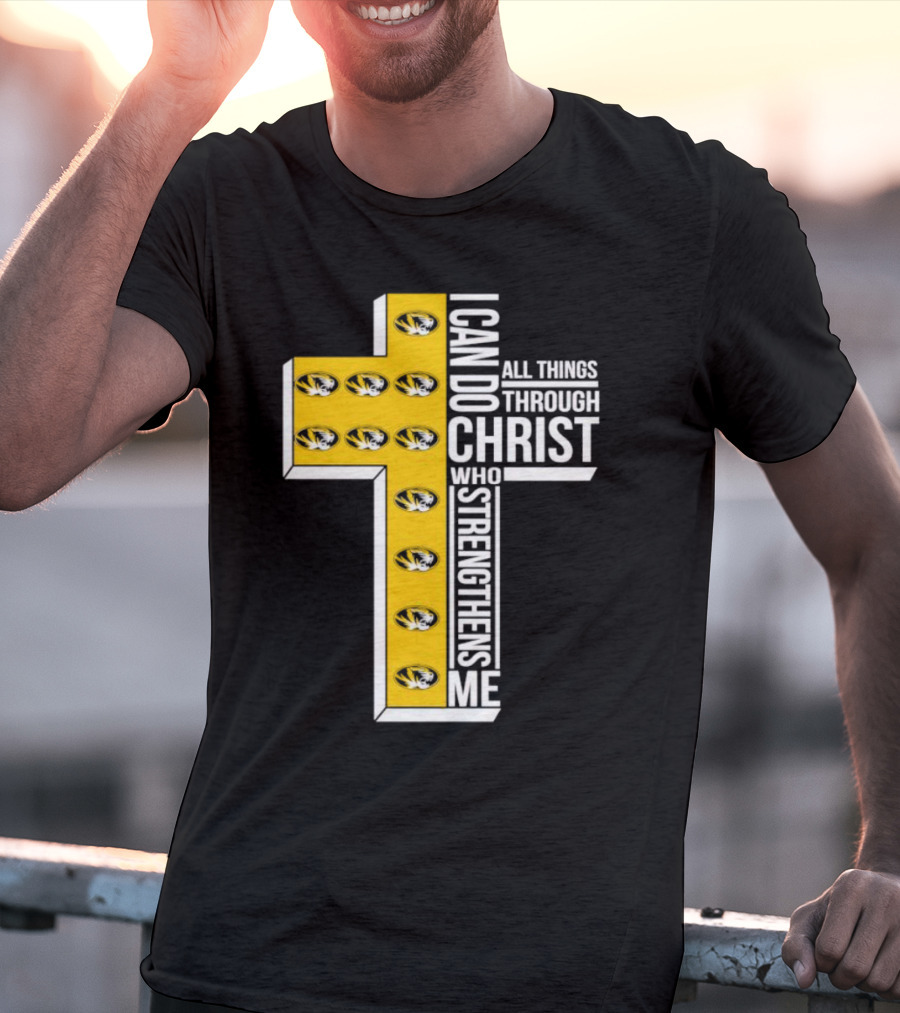 Missouri Tigers I Can Do All Things Through Christ Who Strengthens Me Cross T-Shirt