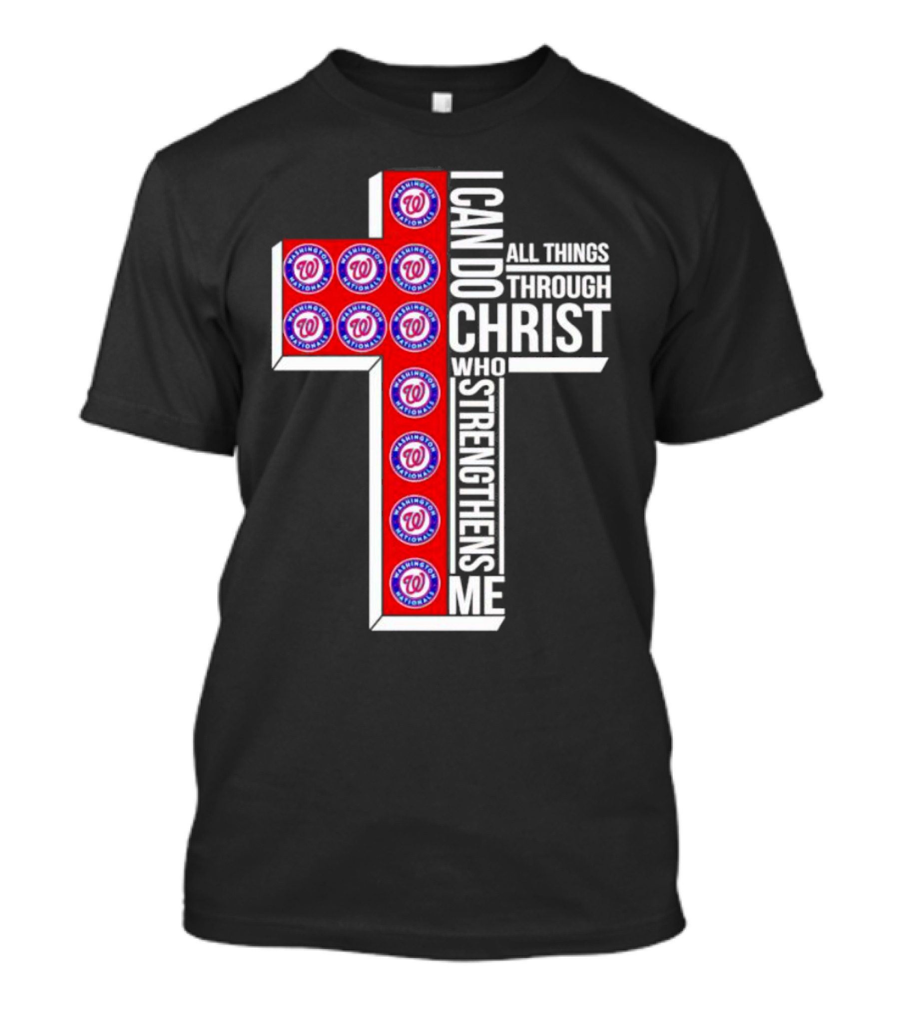 Washington Nationals I Can Do All Things Through Christ Who Strengthens Me Cross T-Shirt