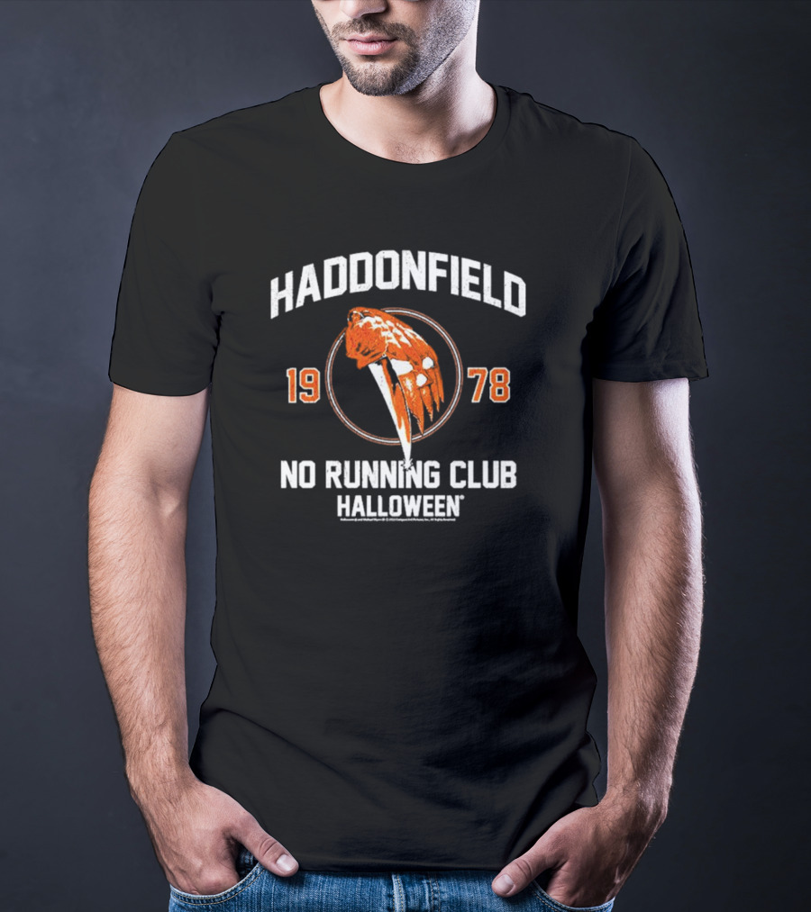 Haddonfield 1978 No Running Club Halloween Pumpkin Knife T-Shirt
