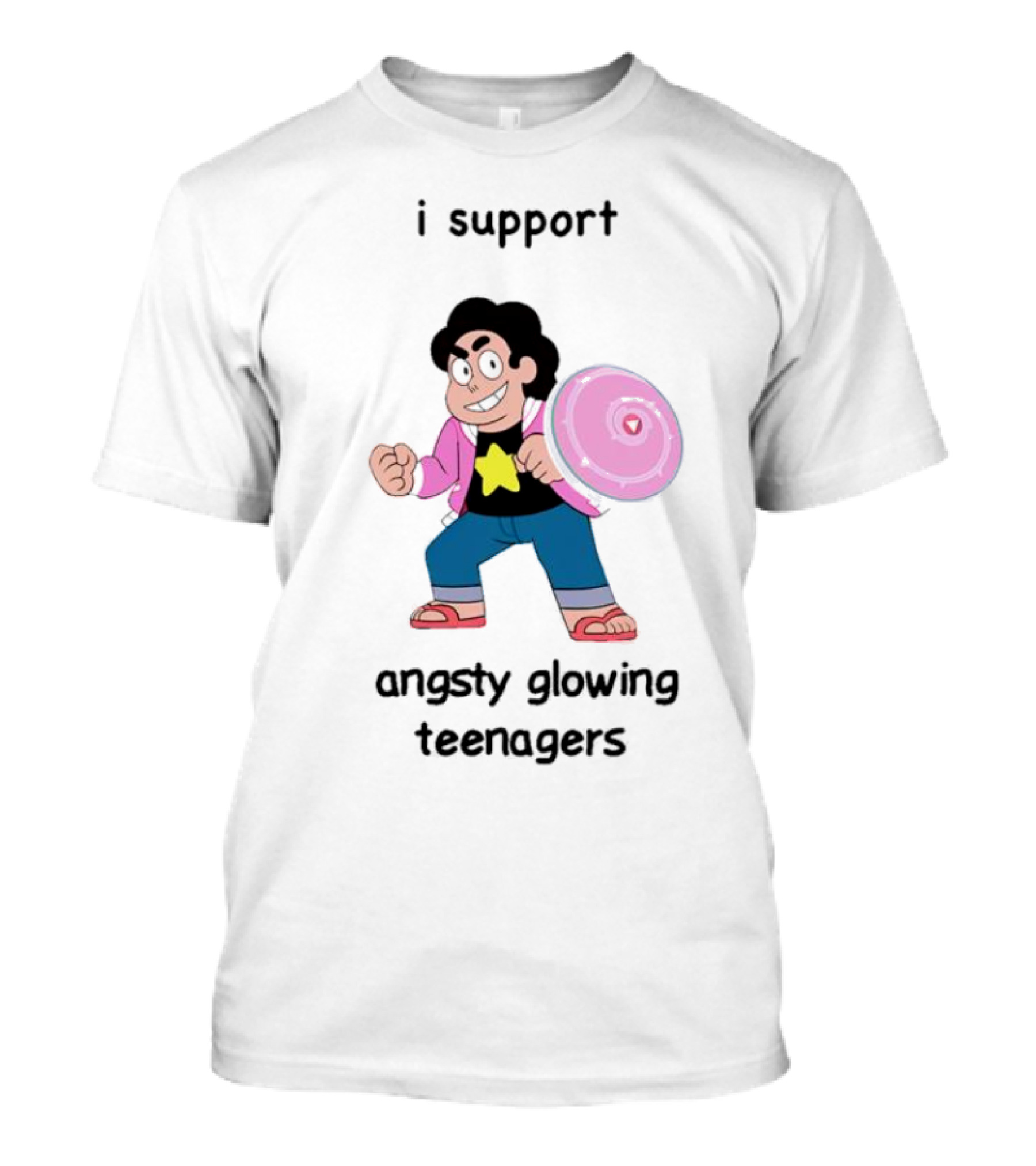I Support Angsty Glowing Teenagers Steven Universe Shield T-Shirt