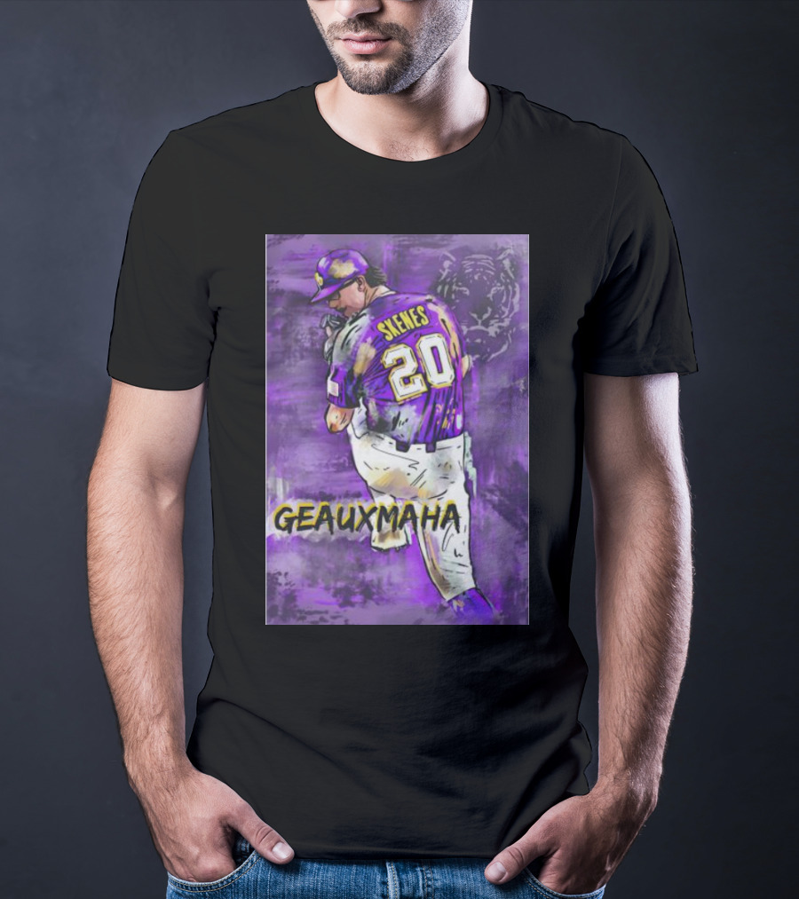 Paul Skenes 20 Geauxmaha LSU Tigers Baseball T-Shirt