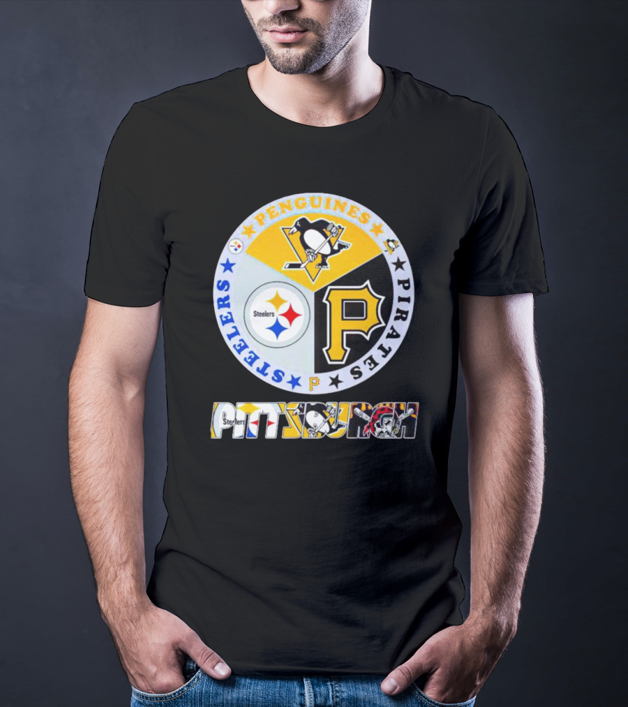 Steelers Penguins Pirates Pittsburgh Circle T-Shirt