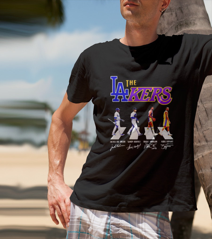 LA Lakers Jackie Robinson Sandy Koufax Magic Johnson Kobe Bryant T-Shirt