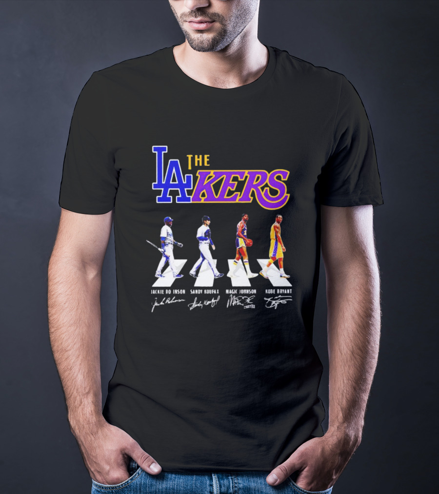 LA Lakers Jackie Robinson Sandy Koufax Magic Johnson Kobe Bryant T-Shirt