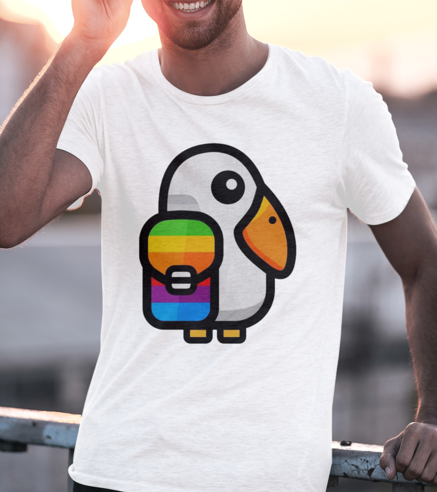 Basic Apple Guy Rainbow Pelican T-Shirt