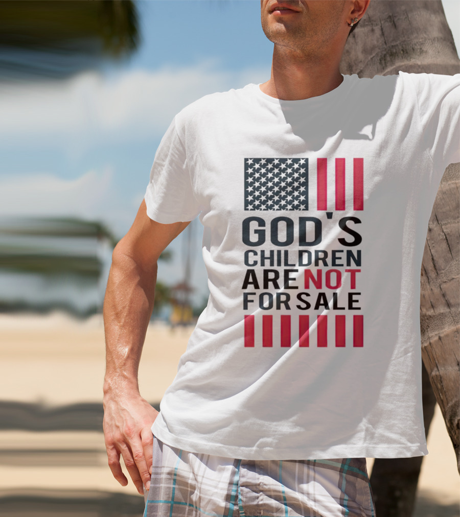 God's Children Are Not For Sale American Flag Stripes T-Shirt