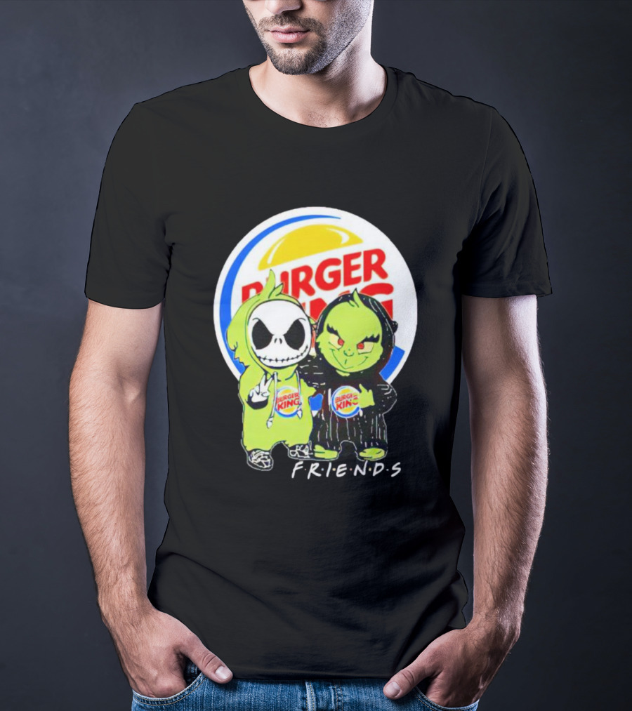 Burger King Friends Jack Skellington Grinch Collaboration T-Shirt