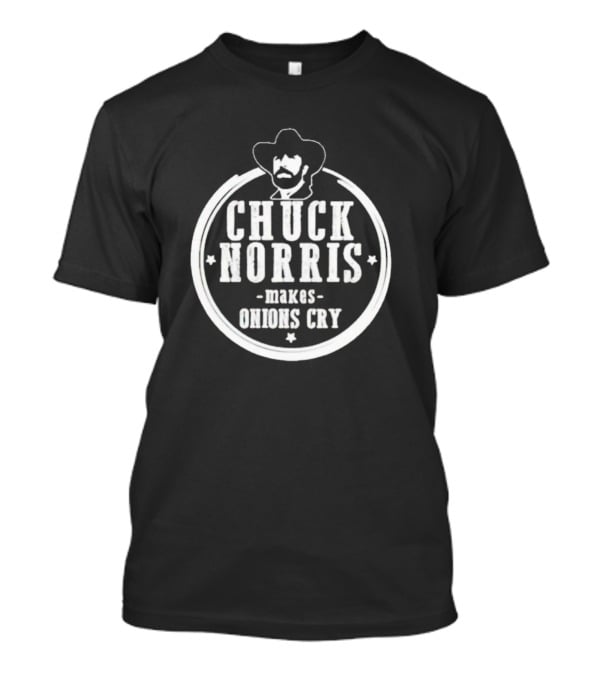 Chuck Norris Makes Onions Cry Cowboy Badge T-Shirt