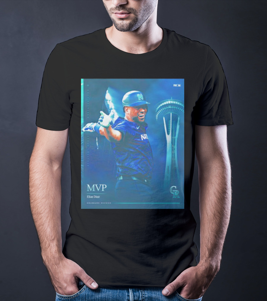 Elías Díaz MVP Colorado Rockies Seattle Skyline T-Shirt