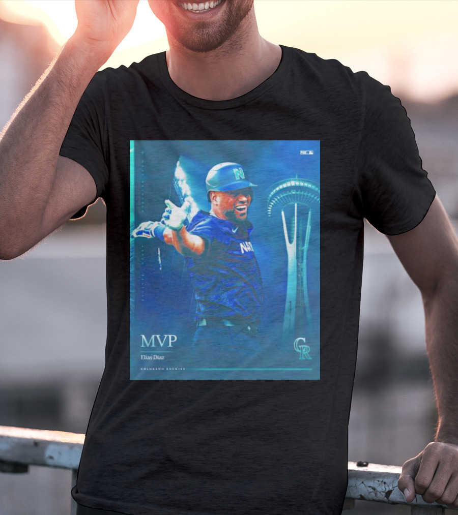 Elías Díaz MVP Colorado Rockies Seattle Skyline T-Shirt