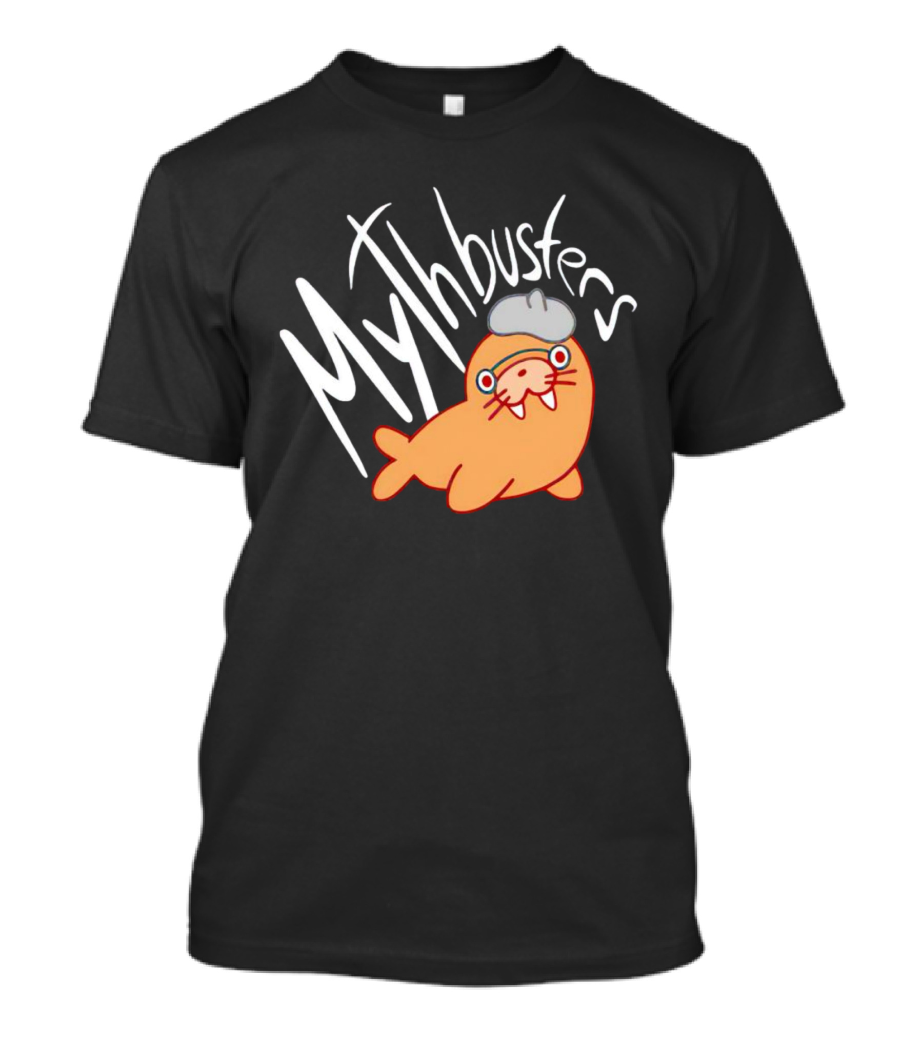 Mythbusters Cute Cartoon Walrus With Glasses And Hat T-Shirt