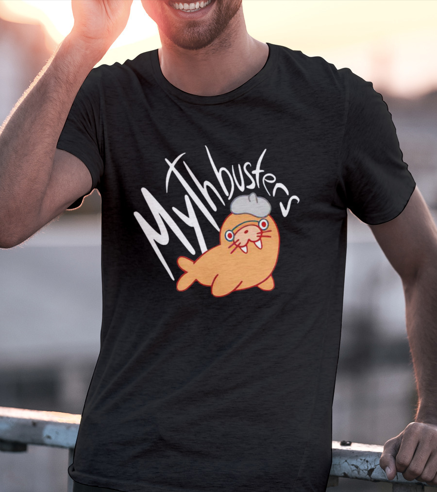 Mythbusters Cute Cartoon Walrus With Glasses And Hat T-Shirt