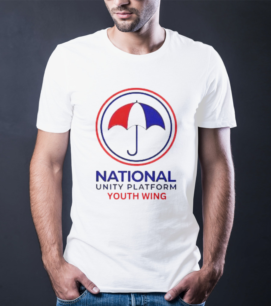 National Unity Platform Youth Wing Logo With Red And Blue Umbrella T-Shirt