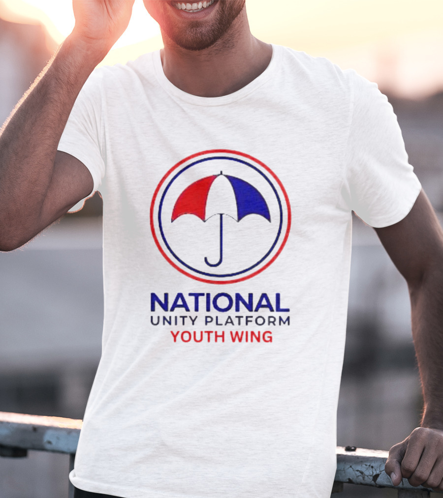National Unity Platform Youth Wing Logo With Red And Blue Umbrella T-Shirt