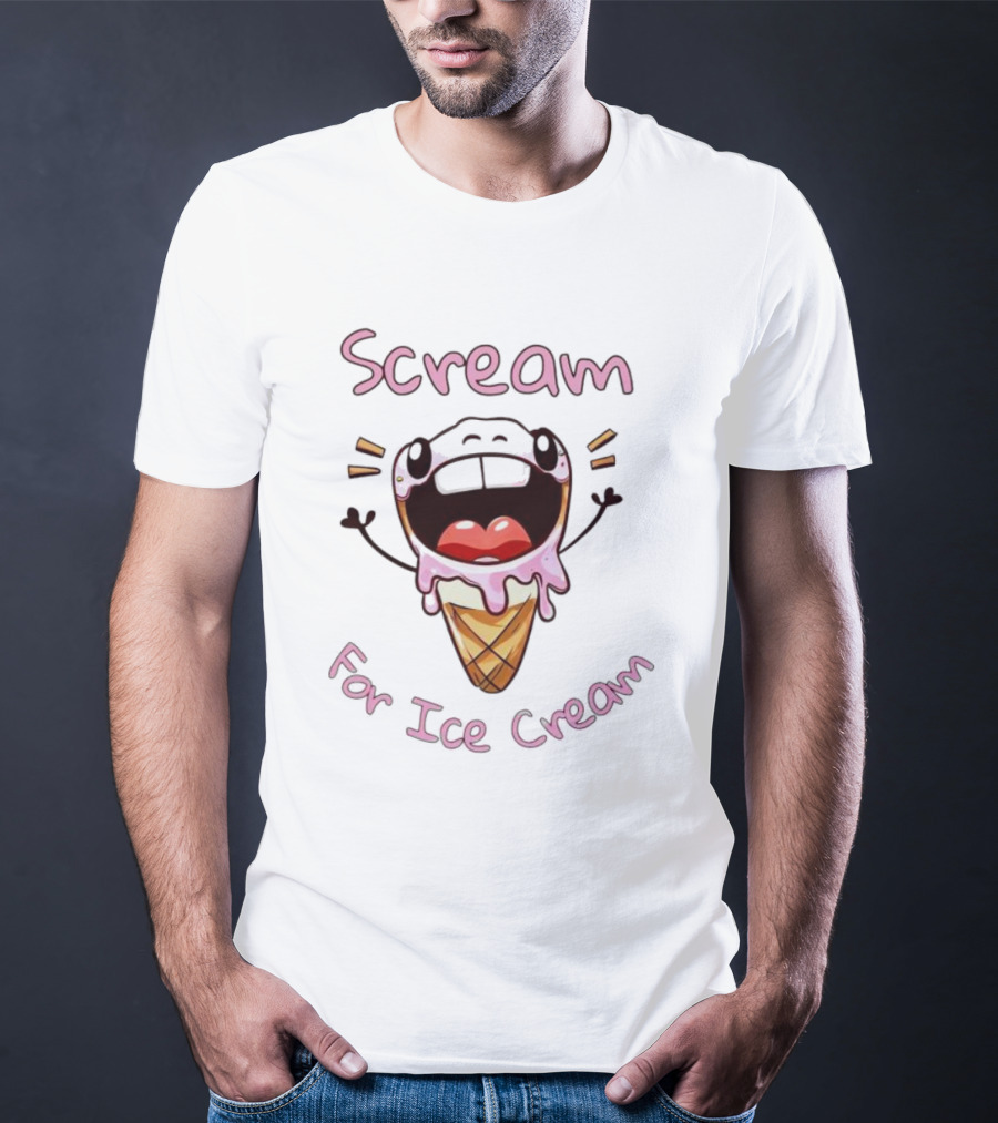 Scream For Ice Cream Cute Melting Cone Emoji T-Shirt