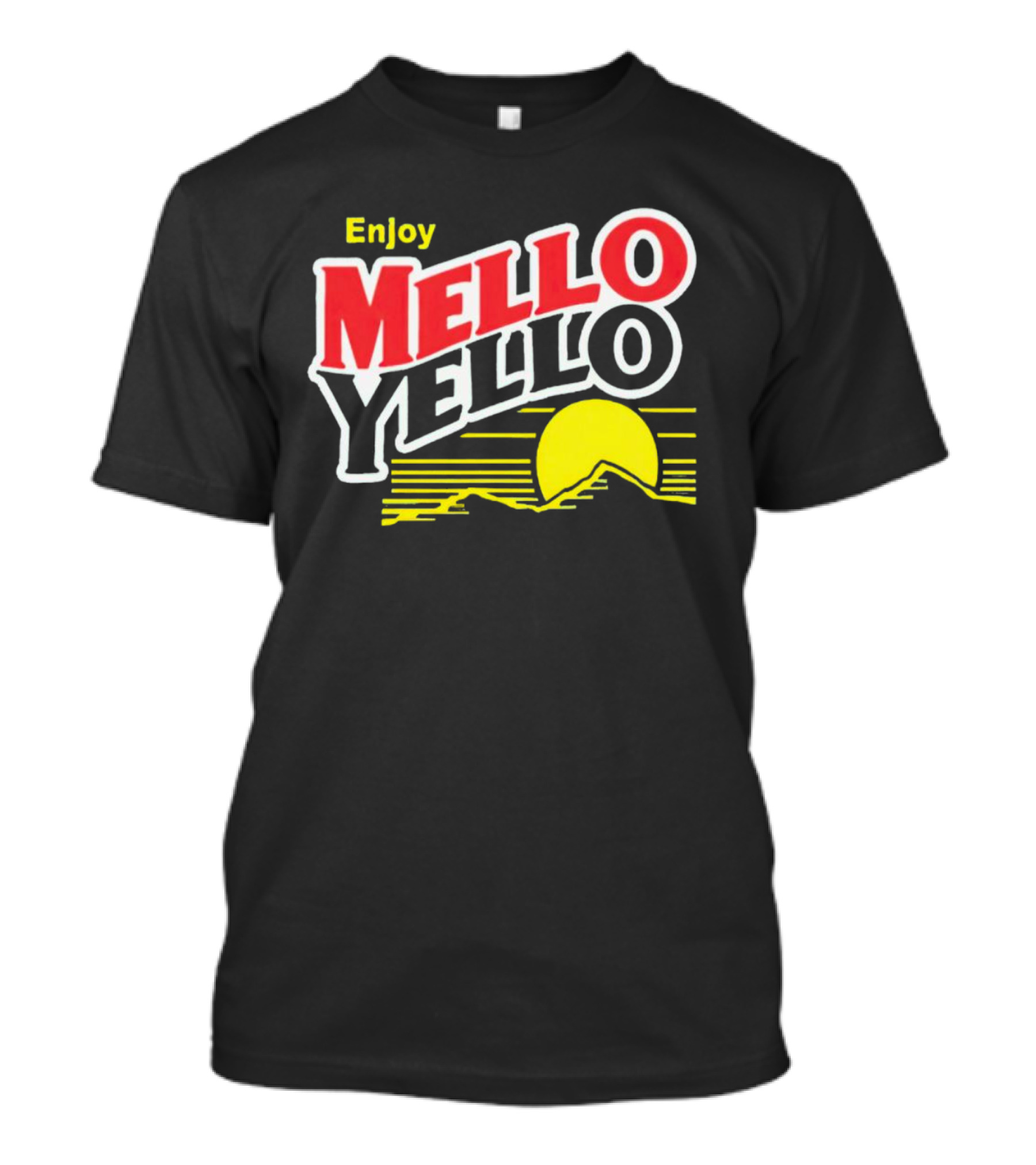 Enjoy Mello Yello Retro Style With Sunset And Mountain T-Shirt