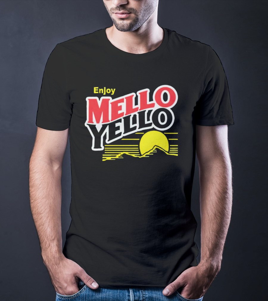 Enjoy Mello Yello Retro Style With Sunset And Mountain T-Shirt