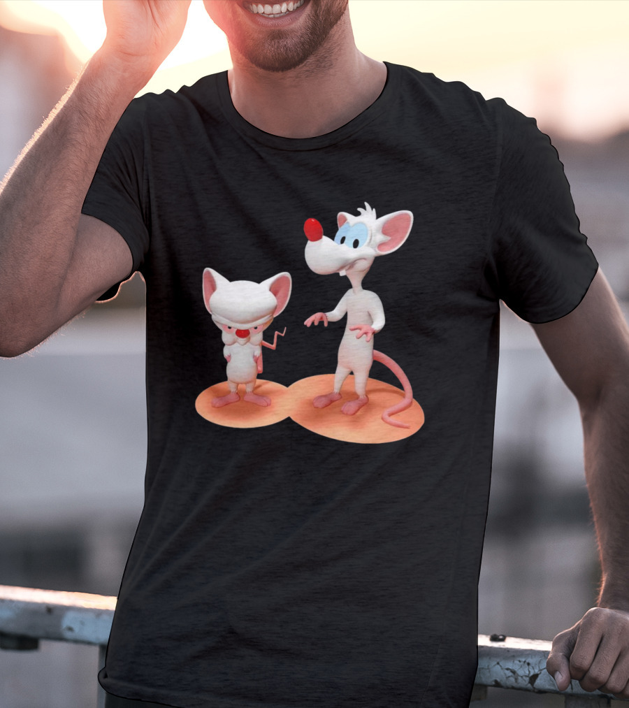 Pinky And The Brain Cartoon Characters Retro Animation Duo T-Shirt