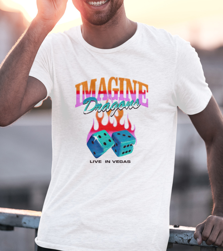 IMAGINE DRAGONS Flaming Dice Live In Vegas T-Shirt