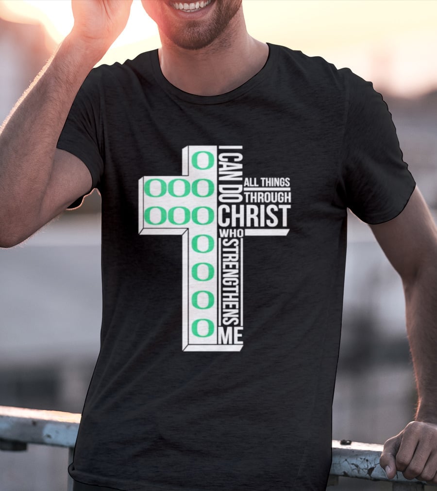 Oregon Ducks Cross I Can Do All Things Through Christ Who Strengthens Me T-Shirt