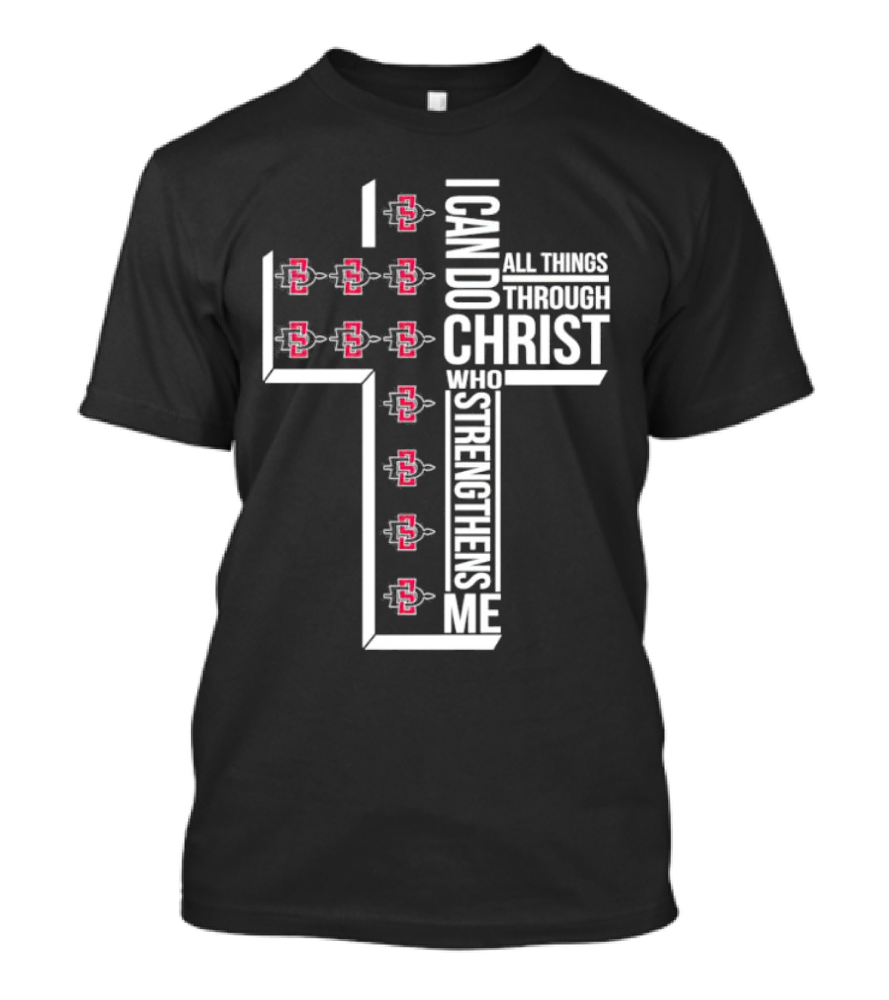 State Aztecs I Can Do All Things Through Christ Who Strengthens Me Cross T-Shirt