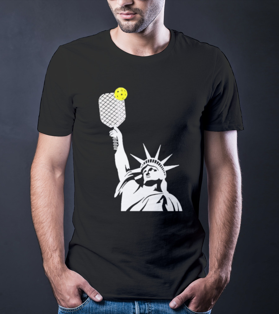 Statue Of Liberty With Pickleball Paddle And Ball T-Shirt