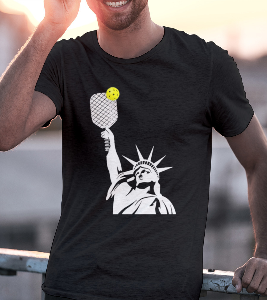 Statue Of Liberty With Pickleball Paddle And Ball T-Shirt