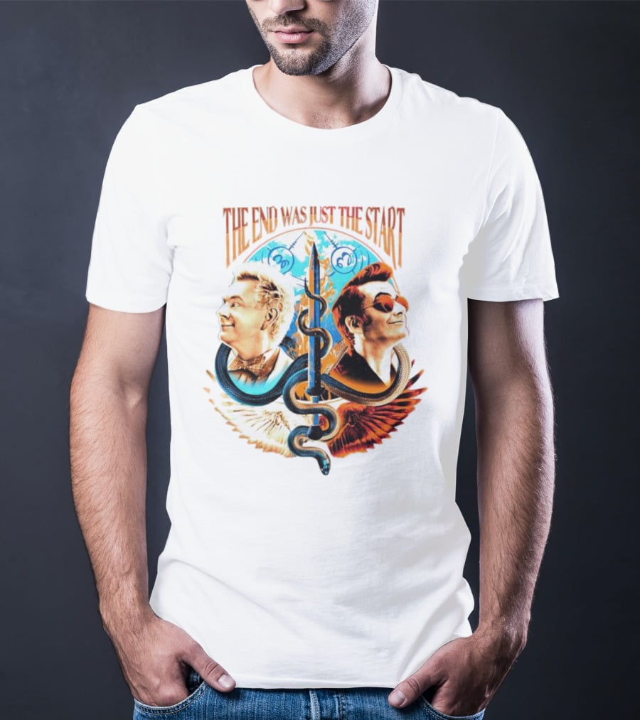 The End Was Just The Start Good Omens Angel And Demon Symbolic T-Shirt