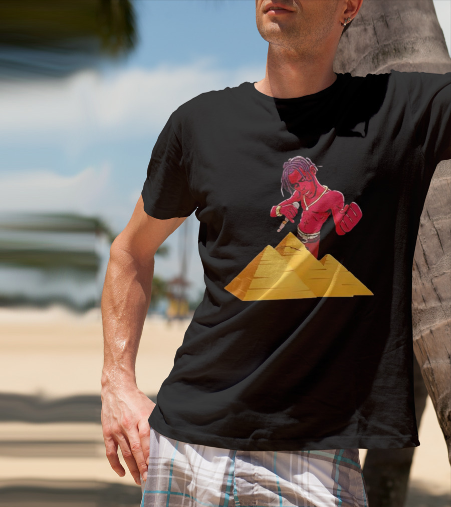 Travis Scott Pyramids Cartoon Red Figure Pyramid T-Shirt