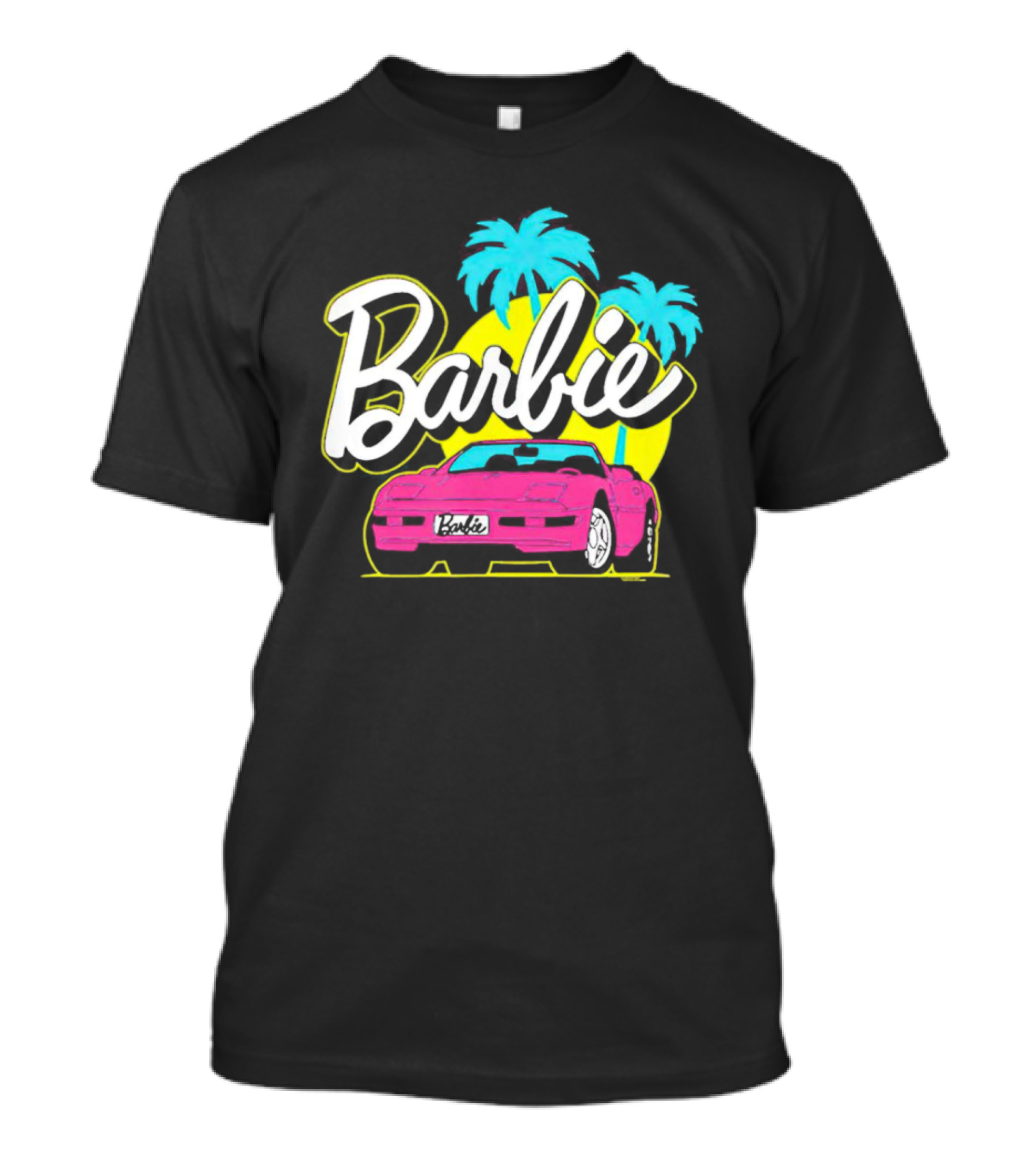 Barbie Malibu Pink Car And Palm Trees T-Shirt