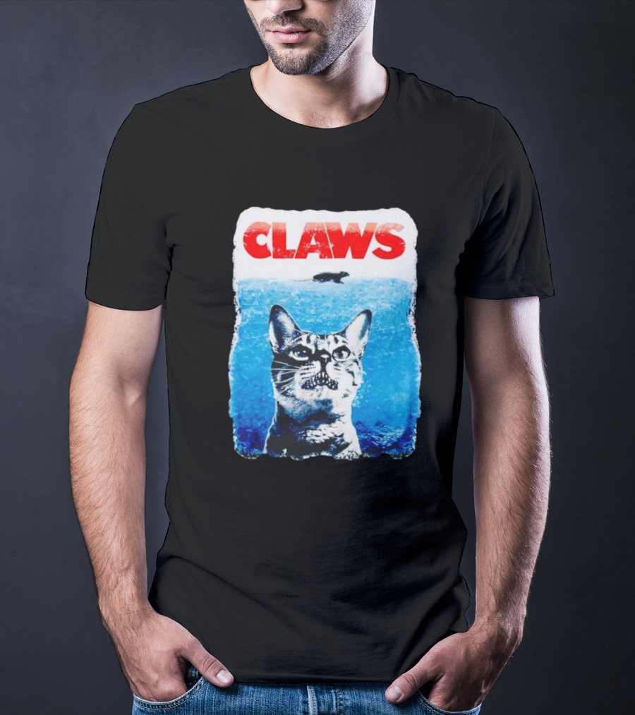 Claws Parody Cat With Fish Underwater T-Shirt