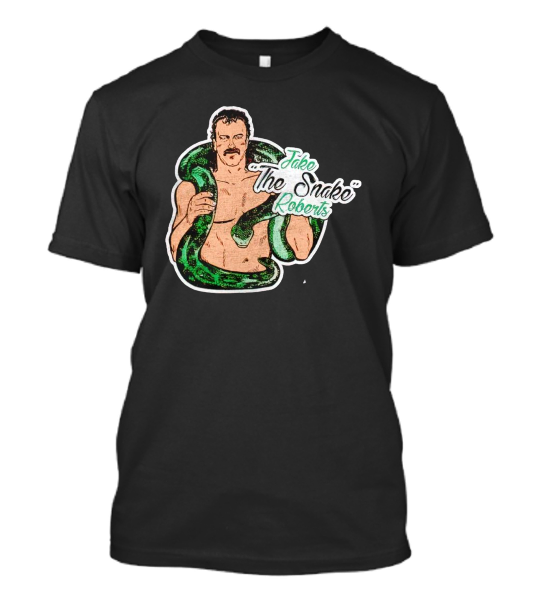 Jake The Snake Roberts Holding Green Serpent T-Shirt