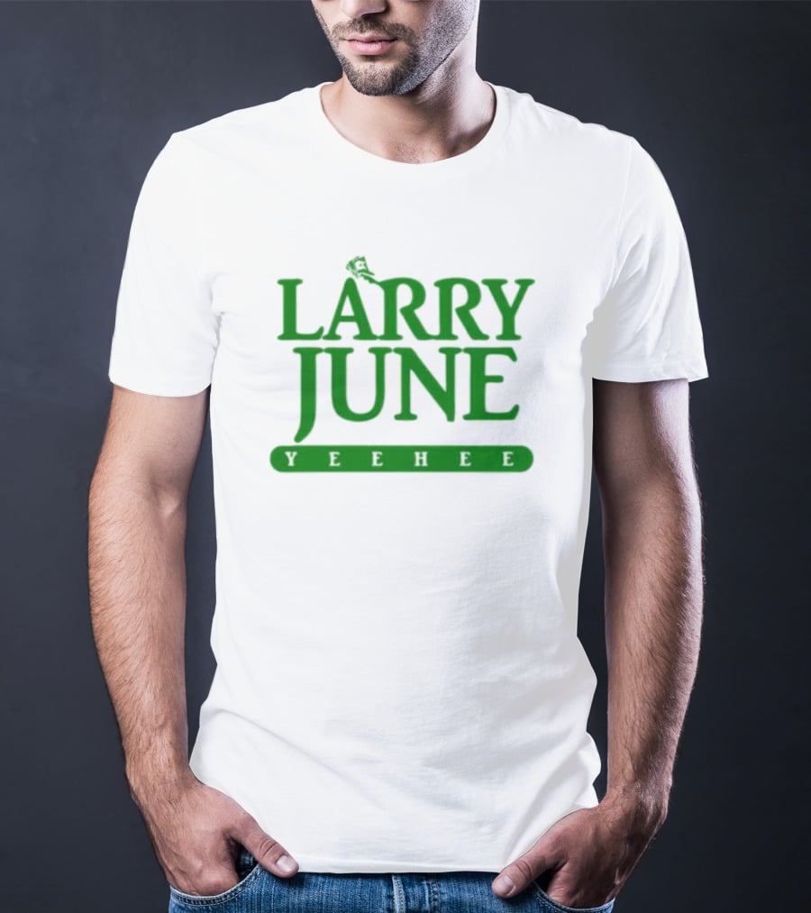 Larry June Yeehee Green Text T-Shirt