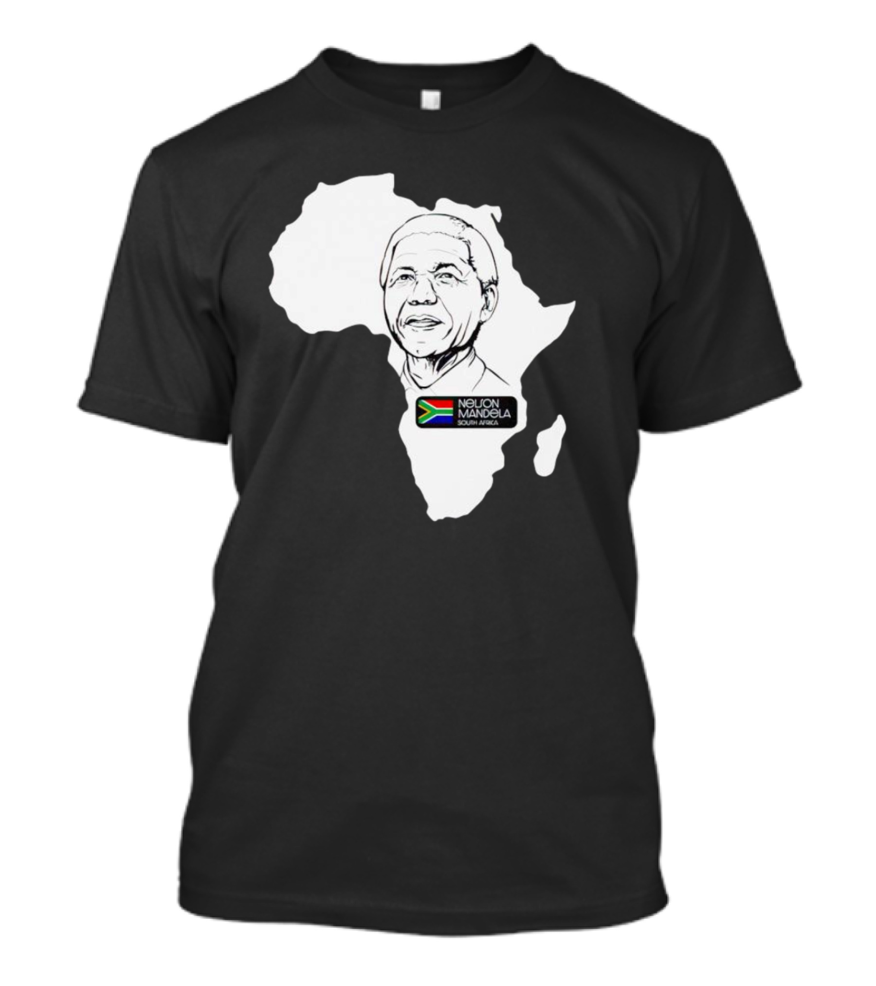 Nelson Mandela South Africa Flag Map T-Shirt
