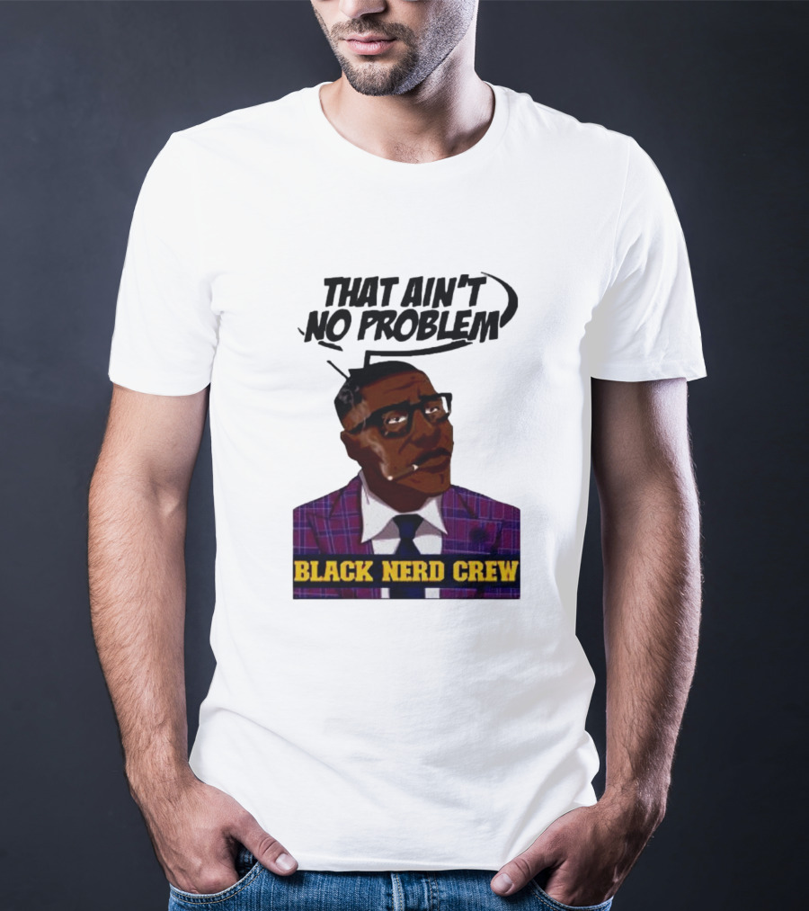 Shannon Sharpe That Ain't No Problem Black Nerd Crew T-Shirt