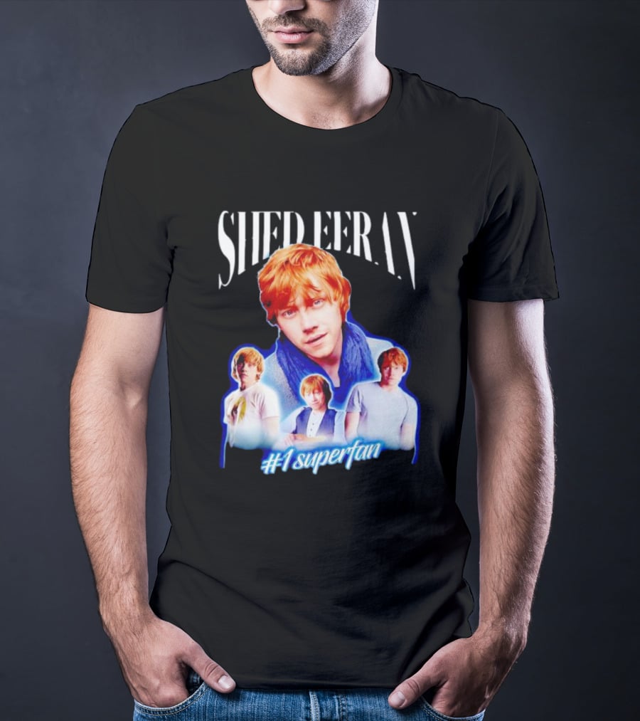 Shed Eeran #1 Superfan Collage Multiple Redhead Portraits T-Shirt