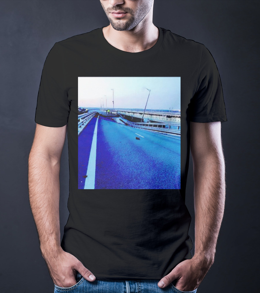 Crimean Kerch Bridge Partial Collapse Scene T-Shirt