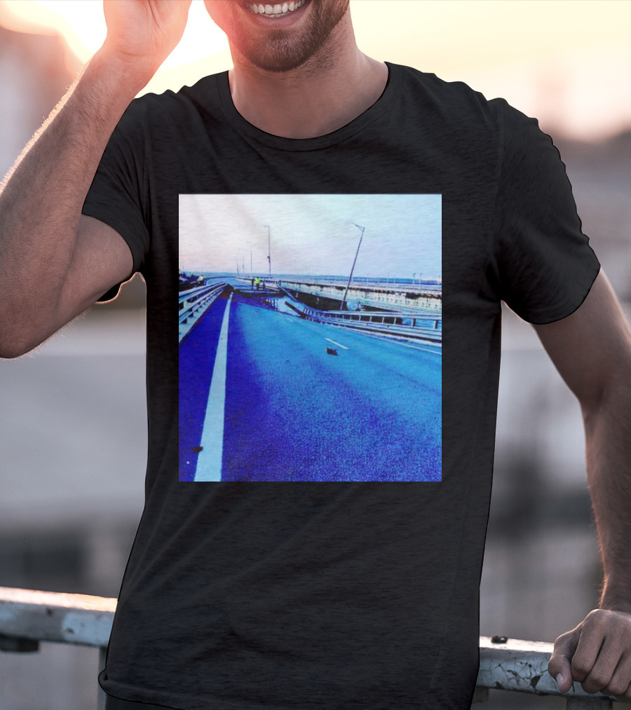 Crimean Kerch Bridge Partial Collapse Scene T-Shirt