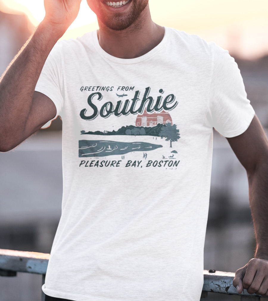 Greetings From Southie Pleasure Bay Boston Scenic Water View T-Shirt