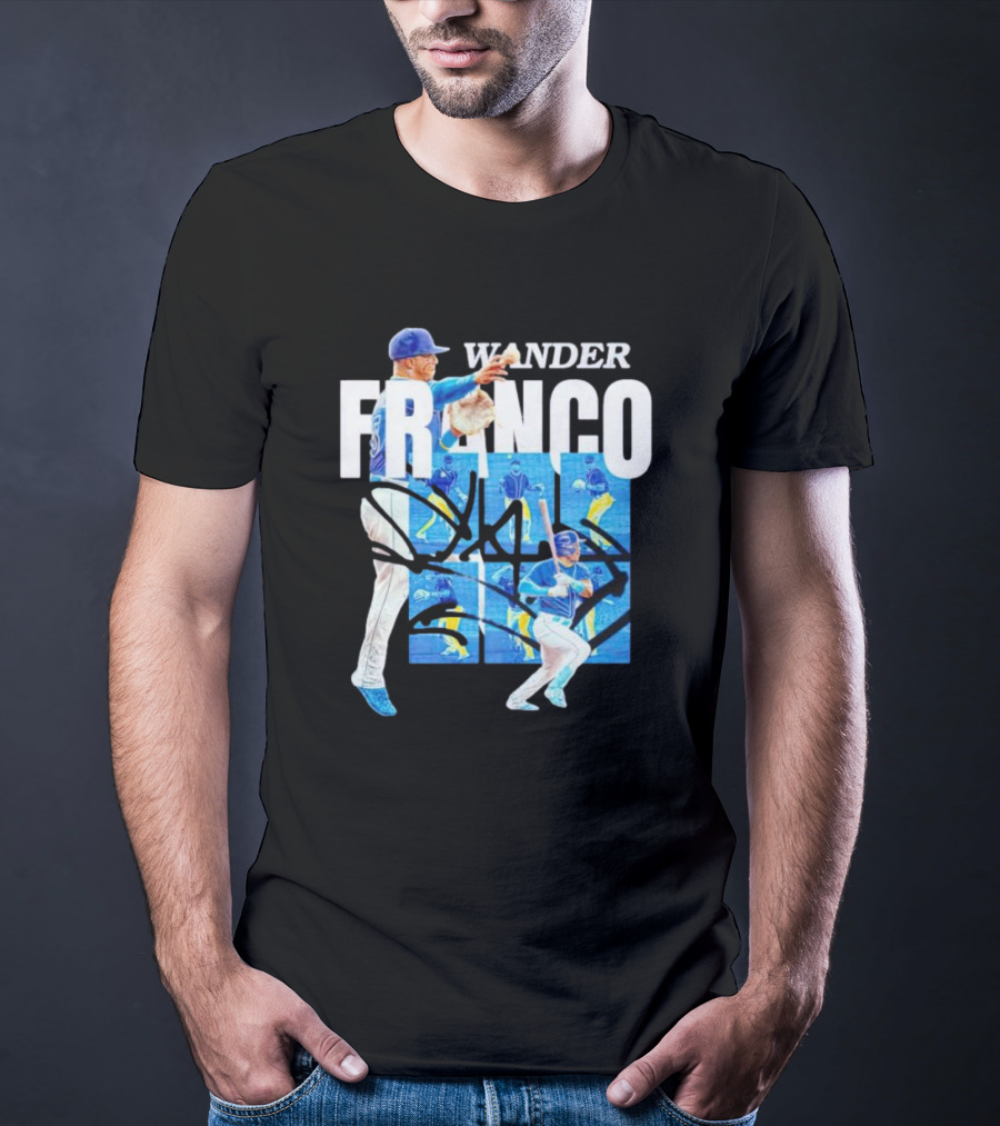 Wander Franco Baseball Dynamic Action And Signature T-Shirt
