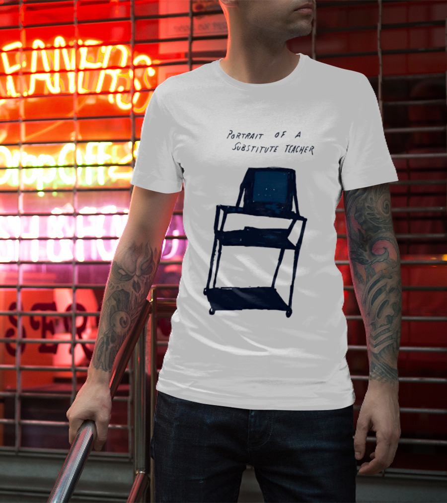 PORTRAIT OF A SUBSTITUTE TEACHER CART WITH TV T-Shirt