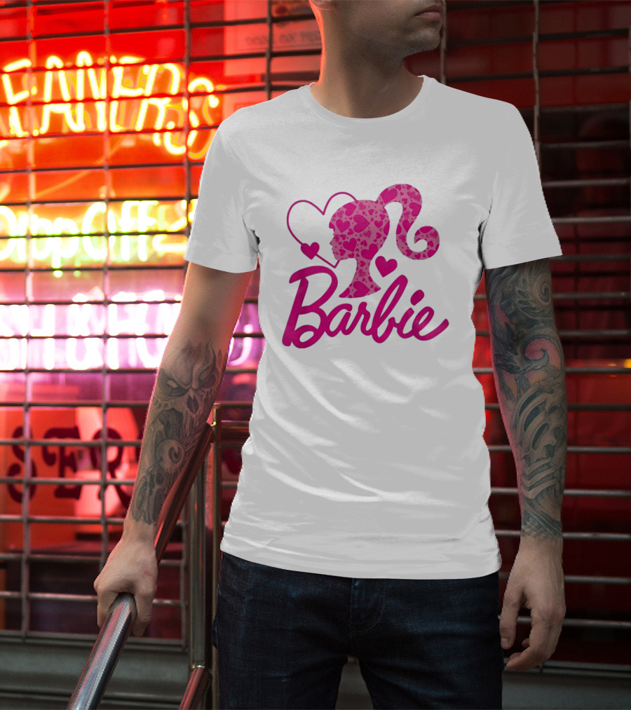 Barbie Heart Silhouette Pink T-Shirt